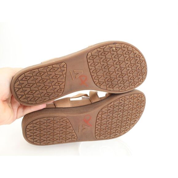 Abeo Zetta Womens Sandals Size 7 Neutral Brown Leather Shoes Slingback Wedge - Picture 11 of 12